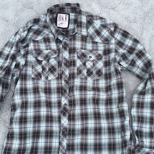 Men's extra-large buckle vintage button up shirt